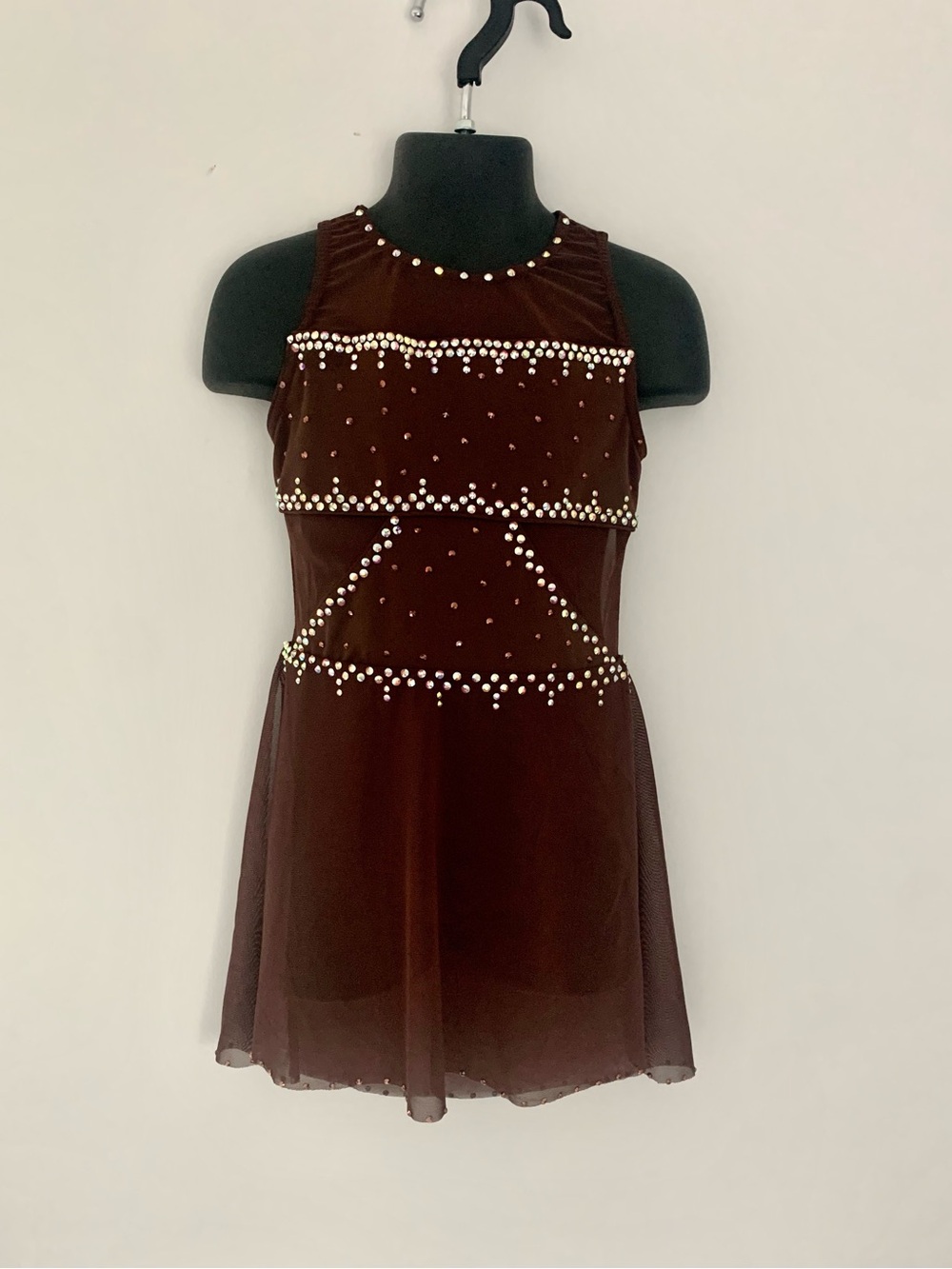 Brown Rhinestone Dance Costume: Child Size 6/6X, Lyrical Contemporary